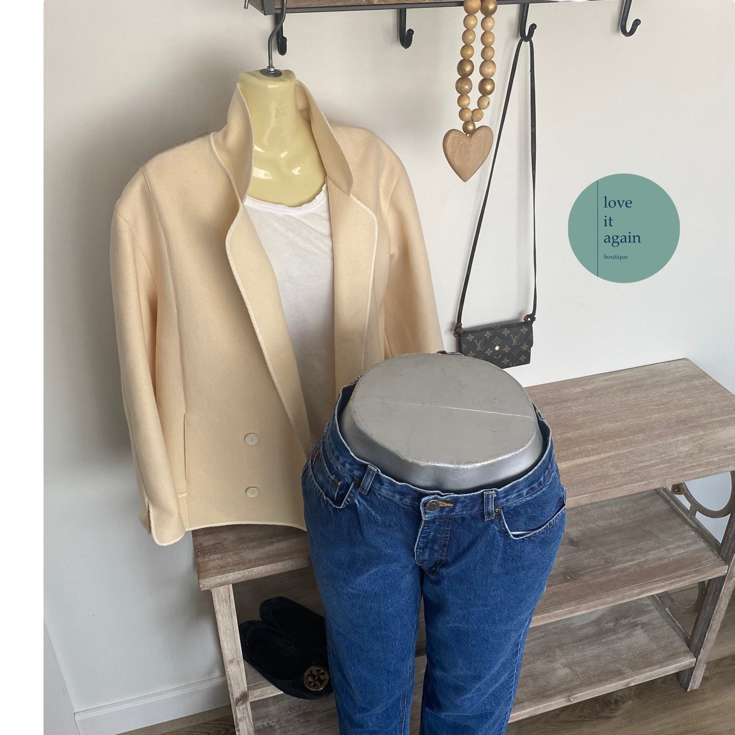 Vintage cropped wool blazer jacket