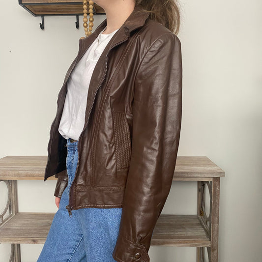 Vintage leather racer jacket