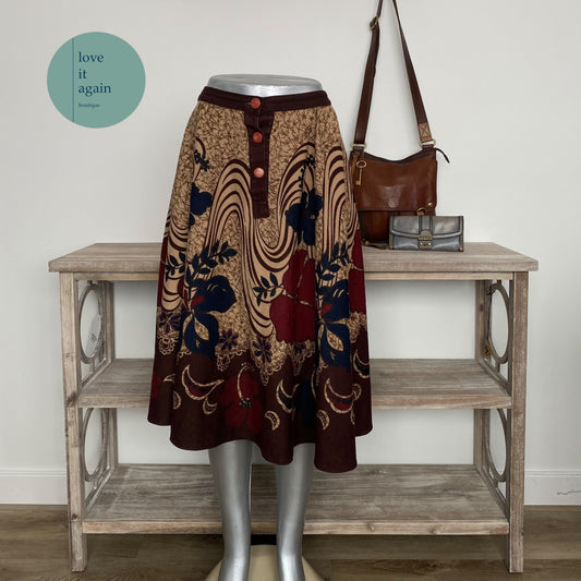 Vintage wool blend midi skirt
